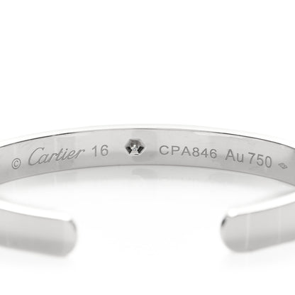 Cartier 18K White Gold 1 Diamond LOVE Cuff Bracelet 16 3 of 4
