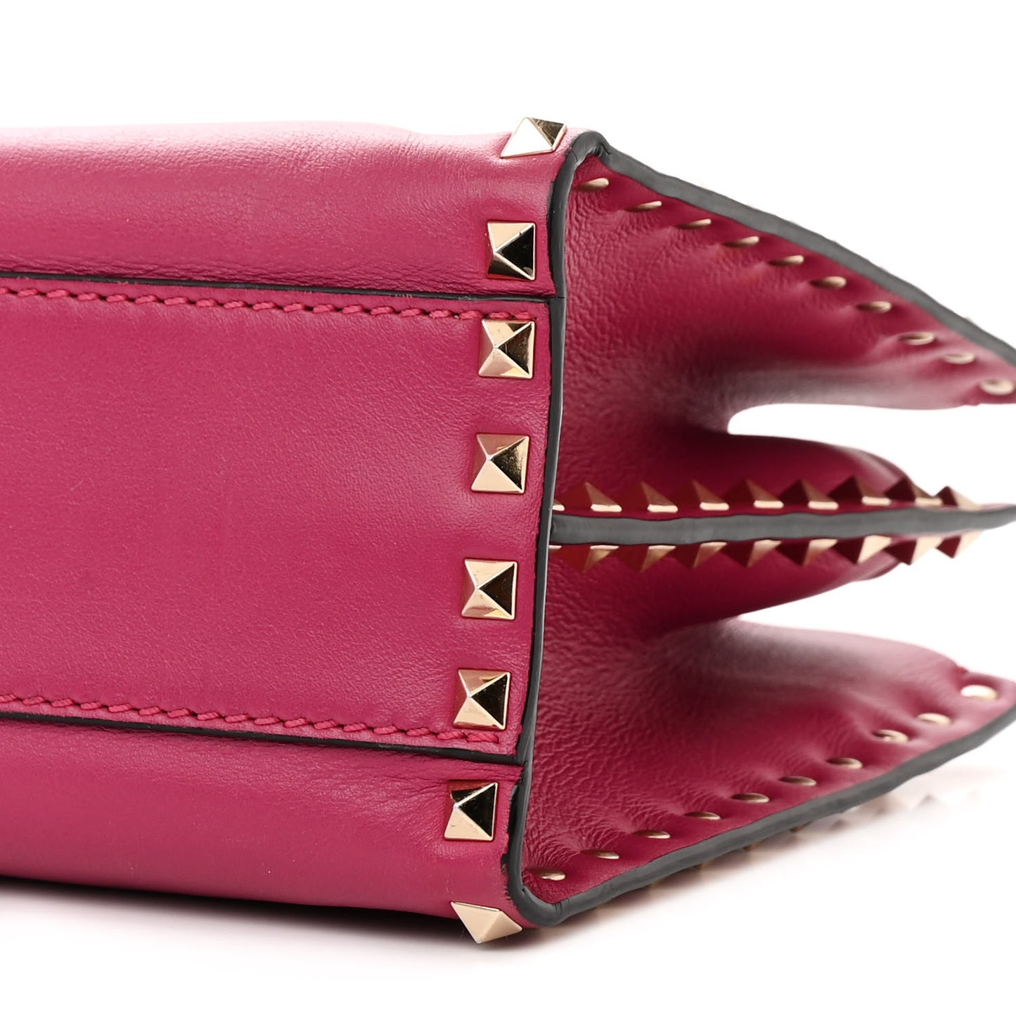 Vitello Rockstud Tote Deep Cyclamin