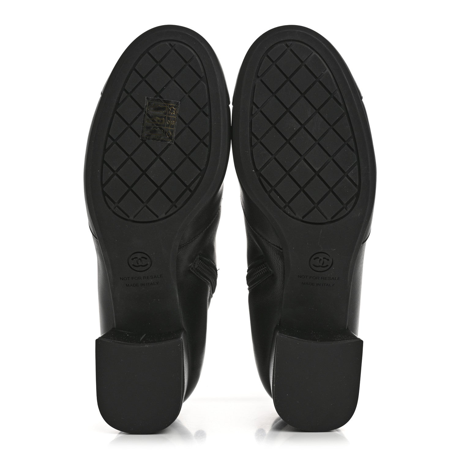 Chanel Stretch Lambskin Cap Toe CC Short Boots 38 Black 5 of 8