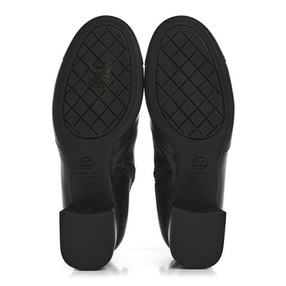 Chanel Stretch Lambskin Cap Toe CC Short Boots 38 Black 5 of 8
