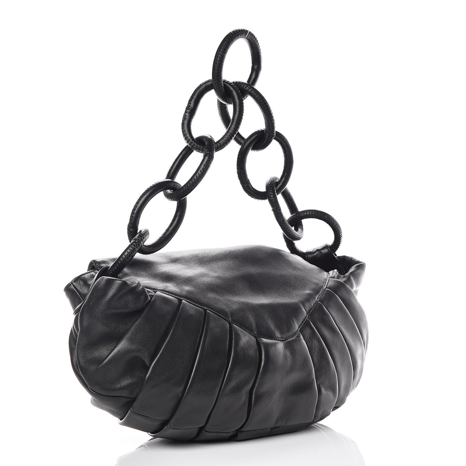 Chanel Lambskin Pleated CC Shoulder Bag Black 4 of 10
