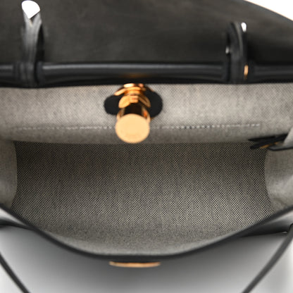 Hermes Toile H Berline Vache Hunter Herbag Zip PM 31 Black Ecru 6 of 11