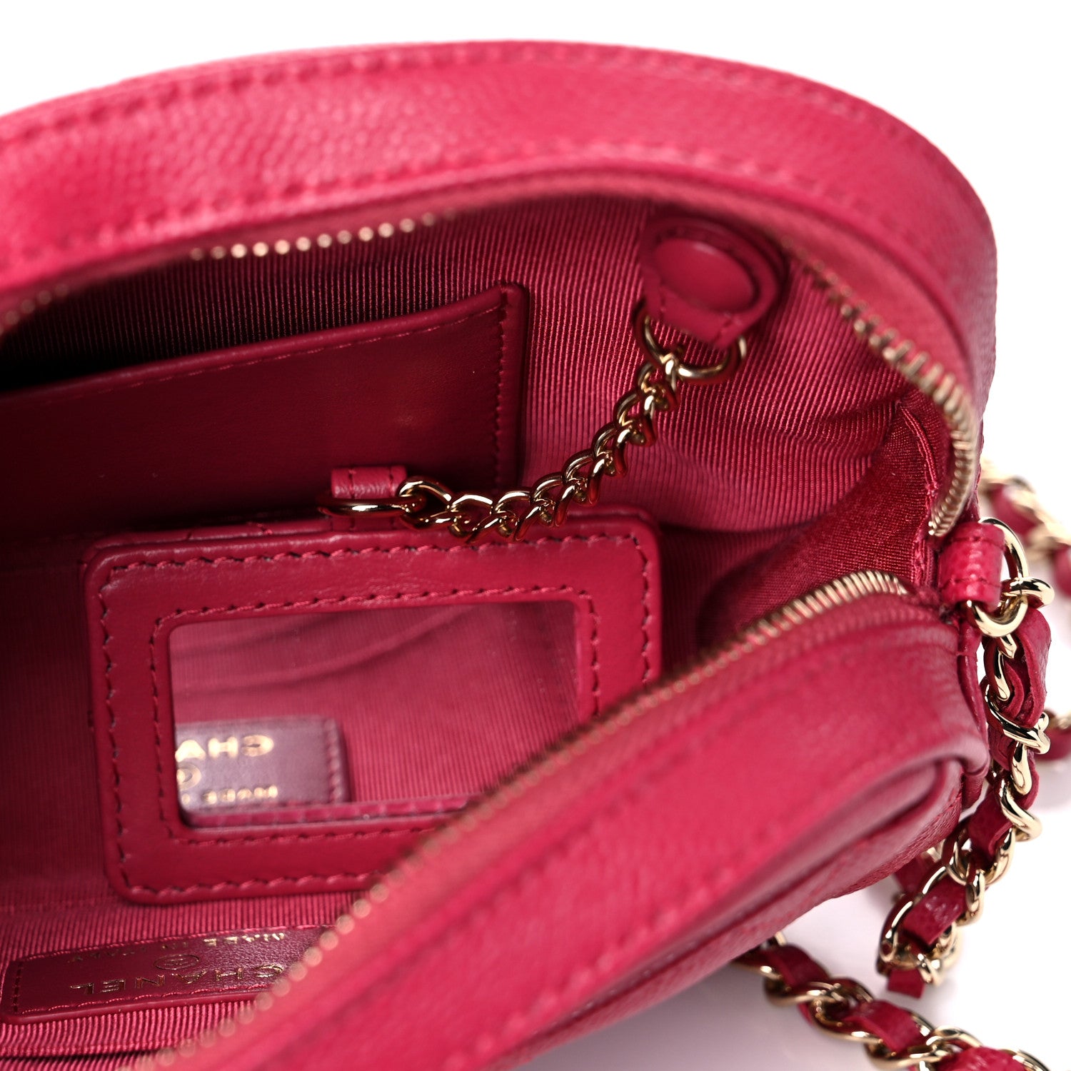 Chanel Caviar Quilted Camera Case Dark Pink 8 of 11