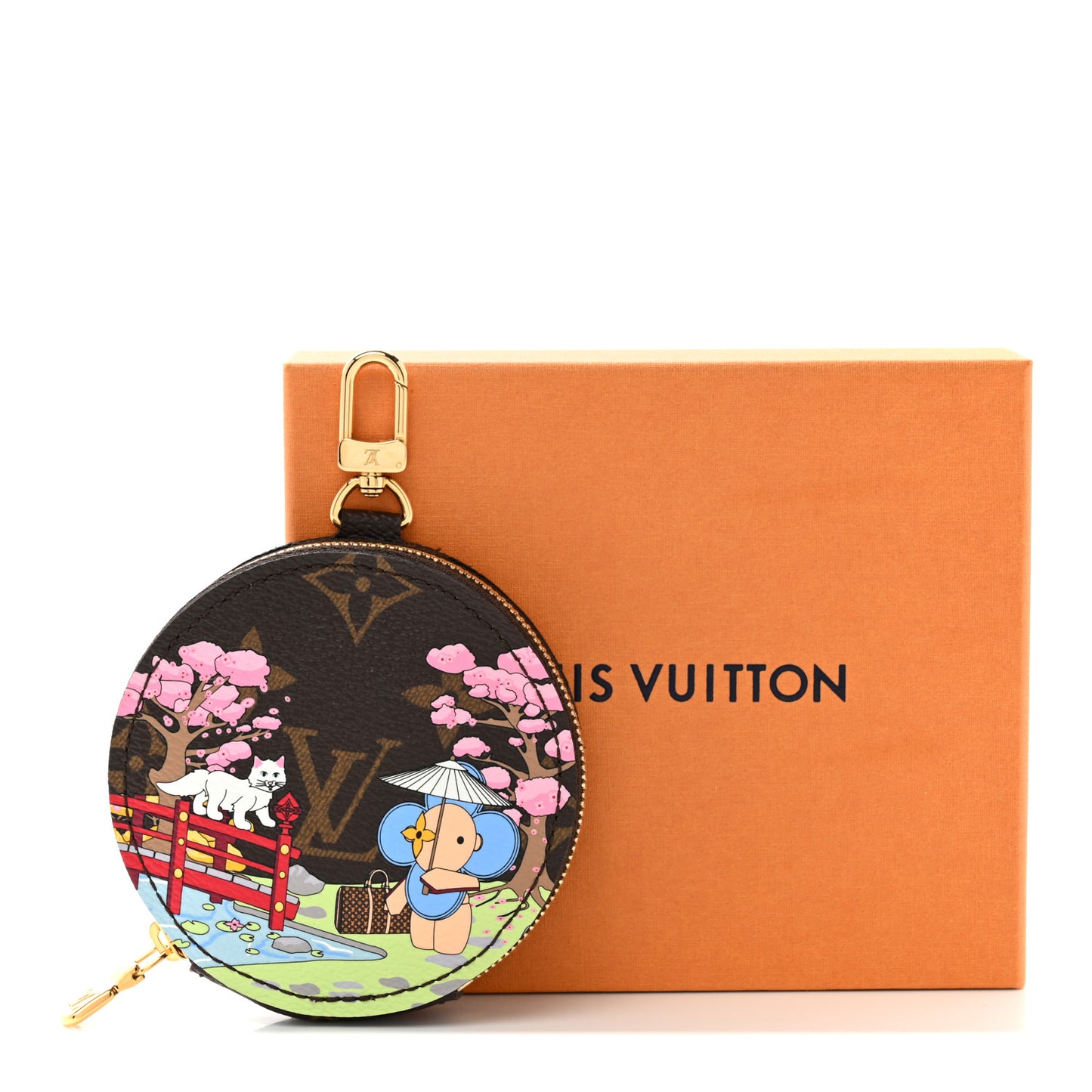 Monogram 2021 Christmas Animation Japanese Garden Round Coin Purse Wisteria Pink