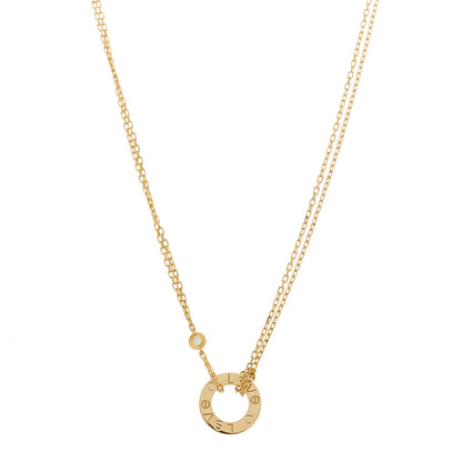 Cartier 18K Yellow Gold 2 Diamond LOVE Necklace 1 of 5