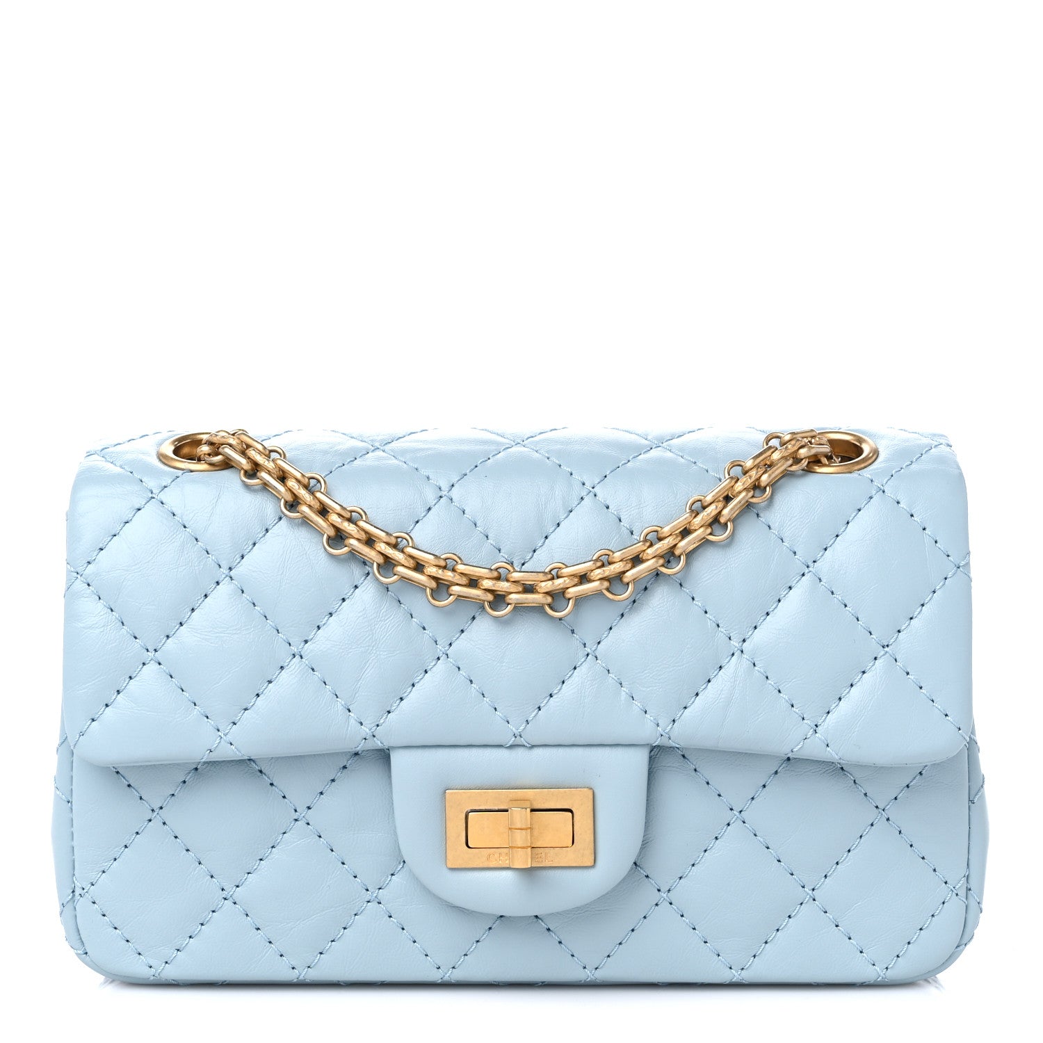 Chanel Aged Calfskin Quilted 2.55 Reissue Mini Flap Blue 1 of 9