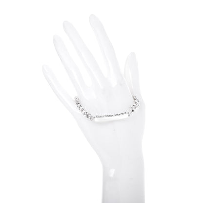 David Yurman Sterling Silver Diamond 7mm Petite Pave Curb Link ID Bracelet 2 of 5