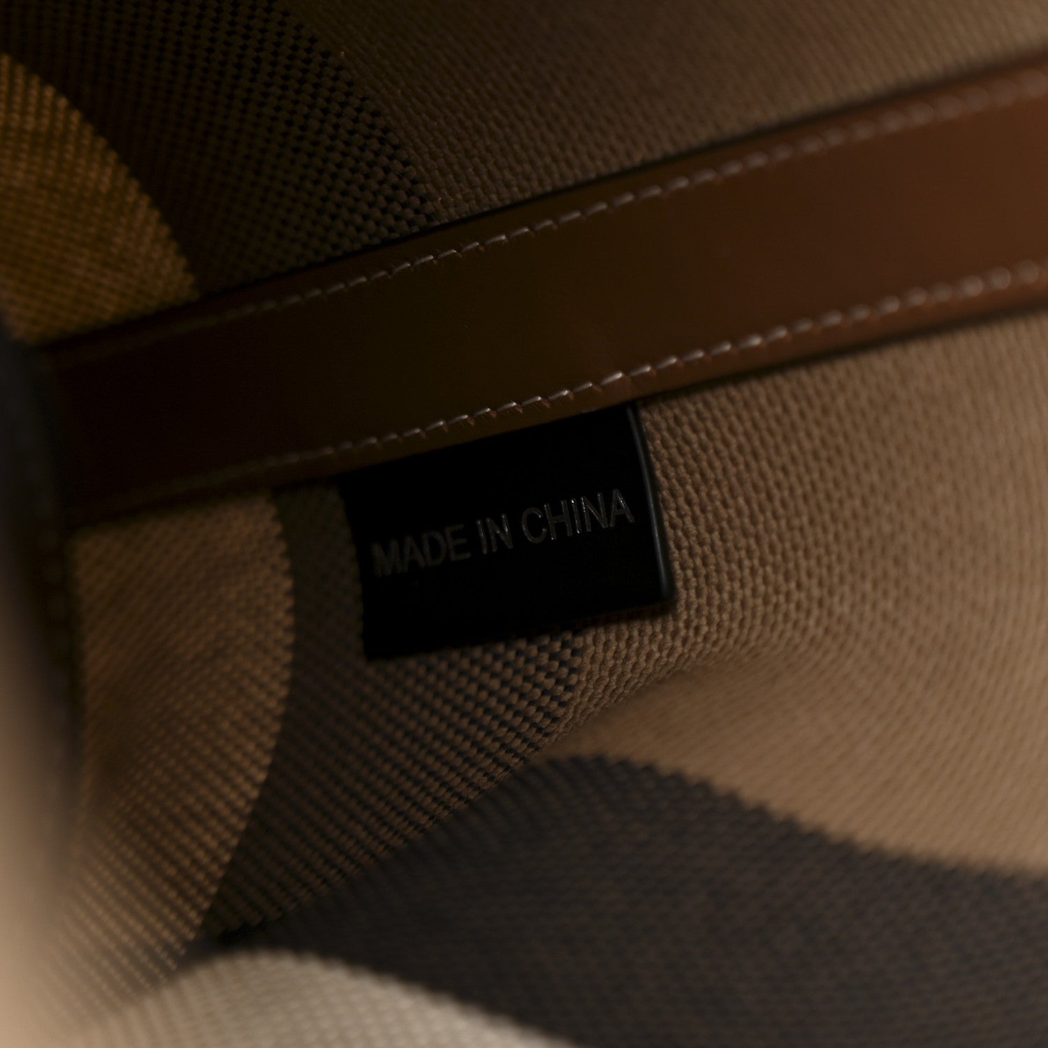 Burberry Giant Check Canvas Small Bucket Bag Taupe Brown 6 of 10