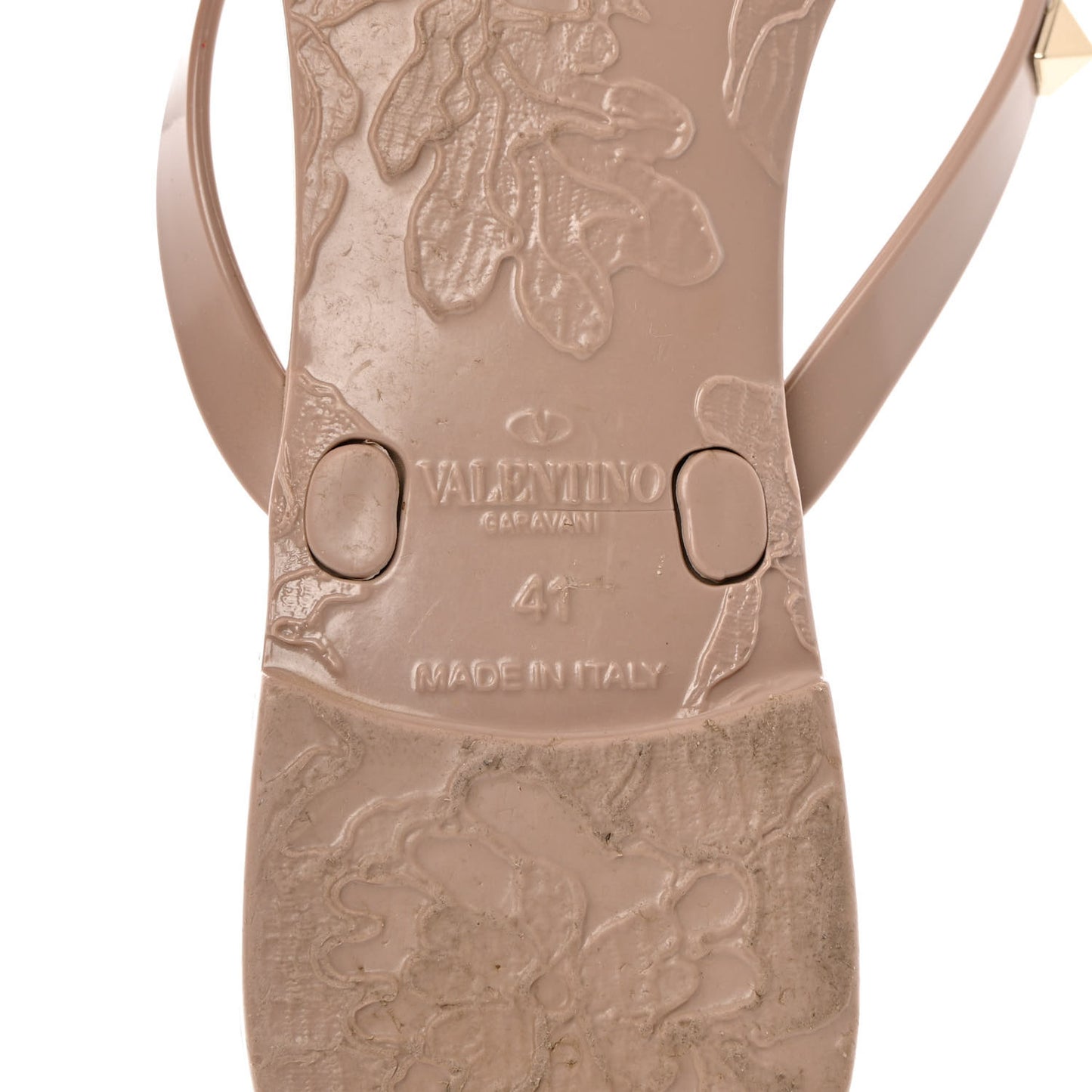 PVC Jelly Rockstud Bow Thong Sandals 41 Poudre