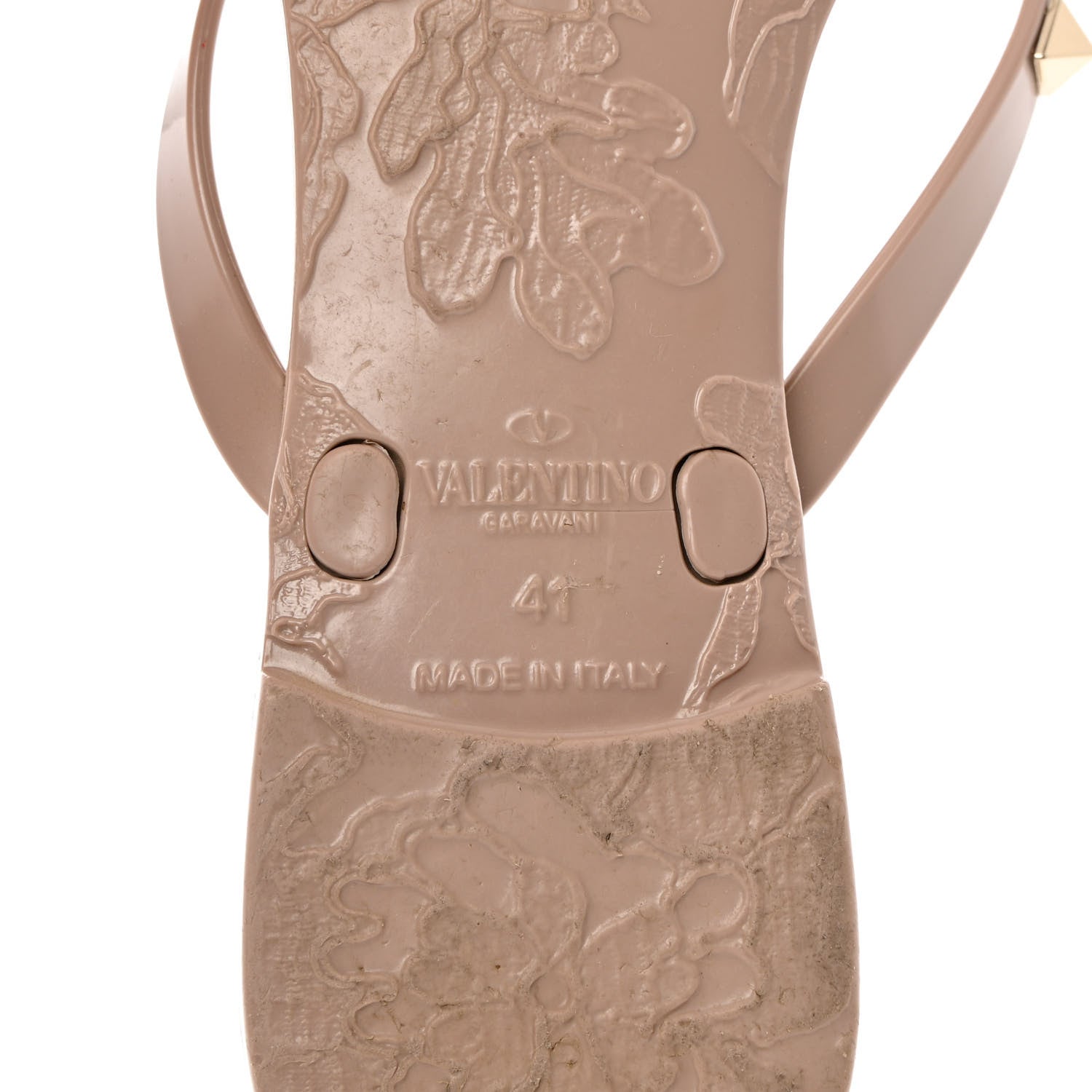 Valentino Garavani PVC Jelly Rockstud Bow Thong Sandals 41 Poudre 9 of 9
