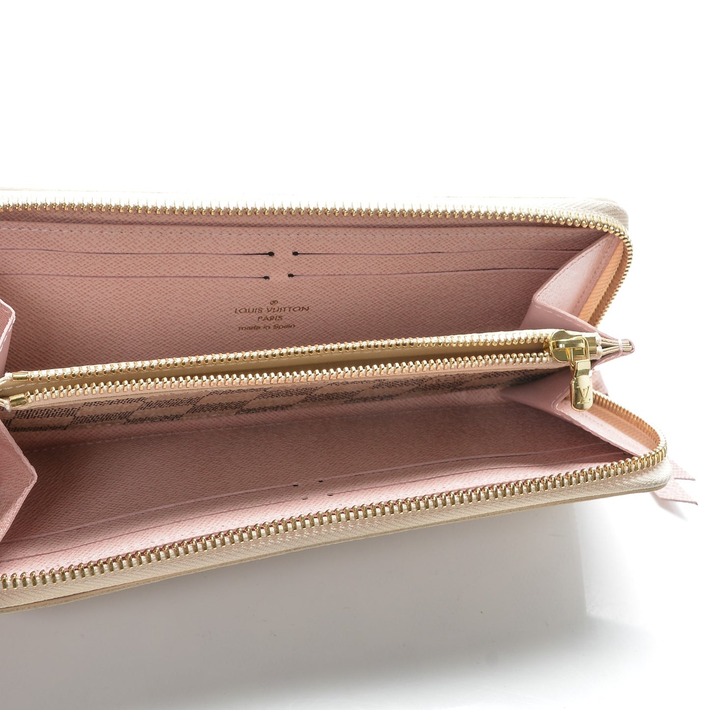 Damier Azur Clemence Wallet Rose Ballerine