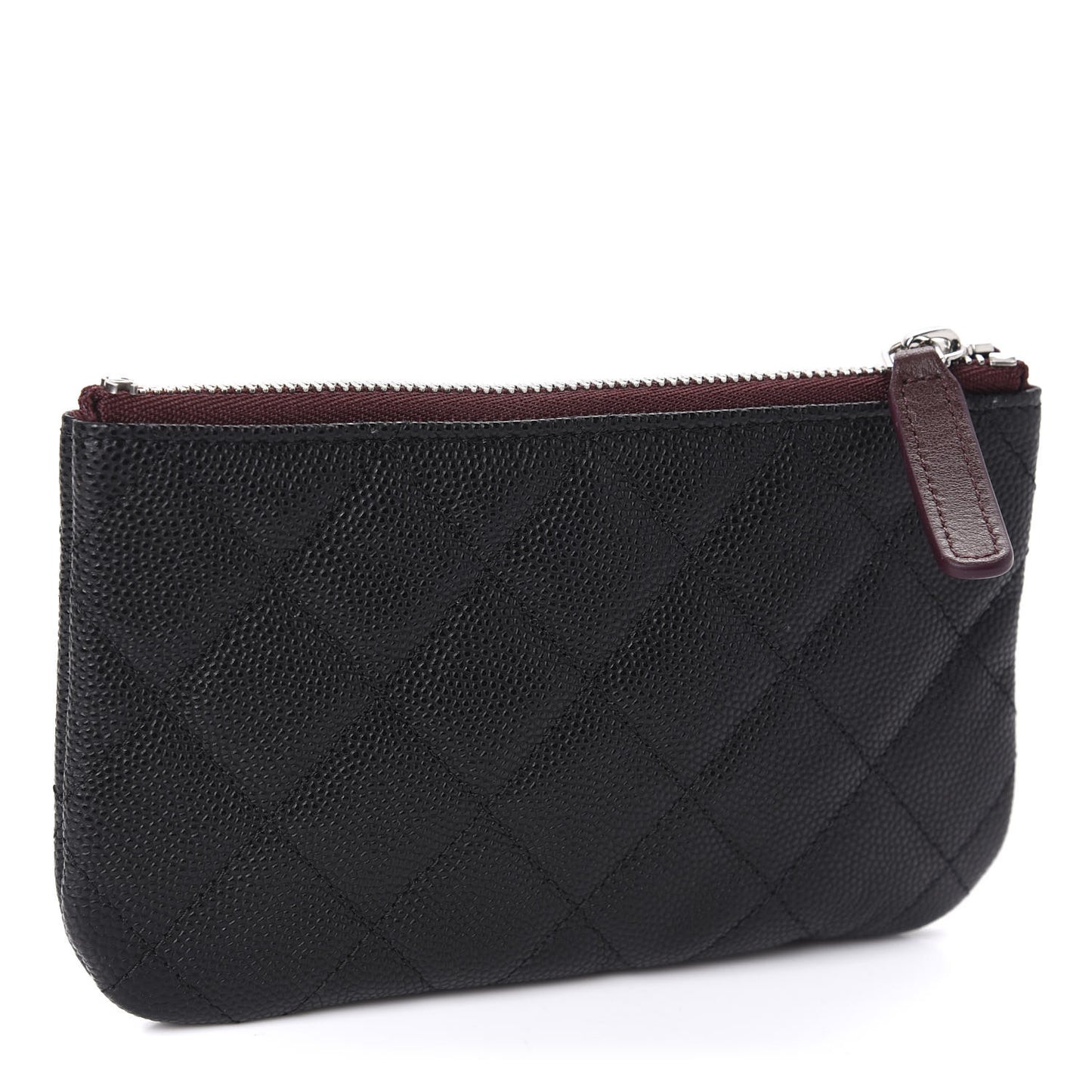 Caviar Quilted Small Cosmetic Case Black