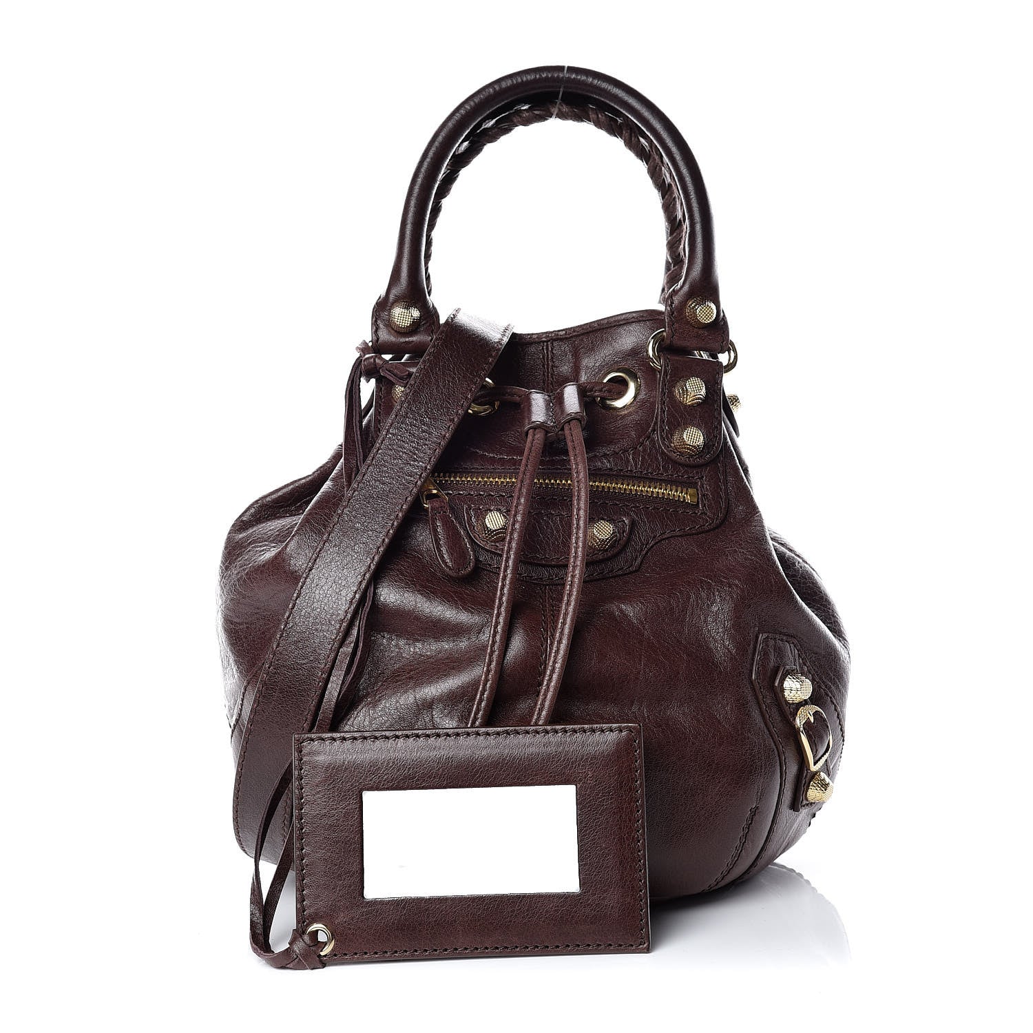 Balenciaga Agneau Giant 12 Gold Hardware Mini Pompom Cigare Fonce 1 of 10