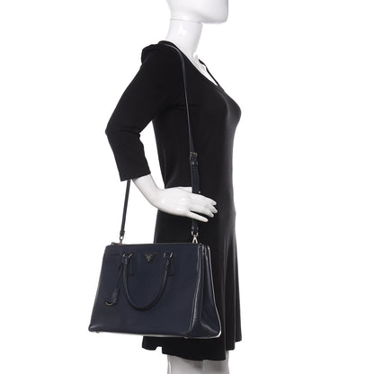 Prada Saffiano Medium Galleria Double Zip Tote Baltico 2 of 13