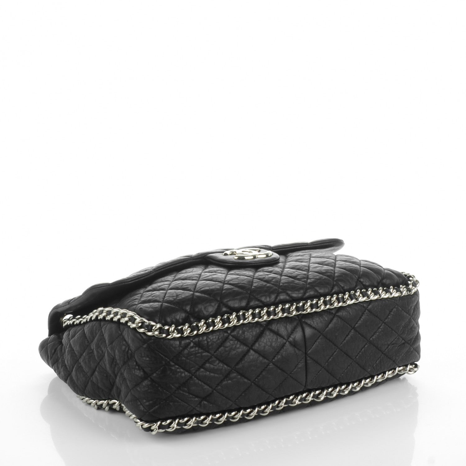 Chanel Washed Lambskin Quilted Maxi Chain Around Flap Black 4 of 8