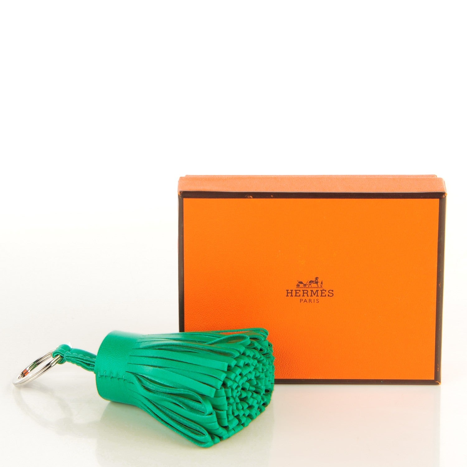 Hermes Lambskin Carmen Tassel Key Holder Menthe 5 of 5