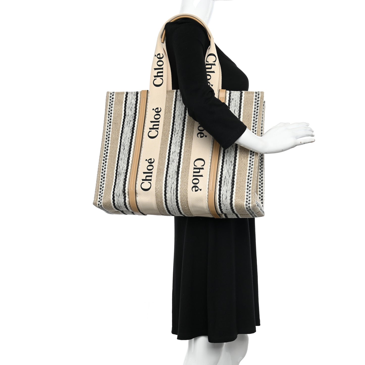 Knit Large Woody Ribbon Tote Nude