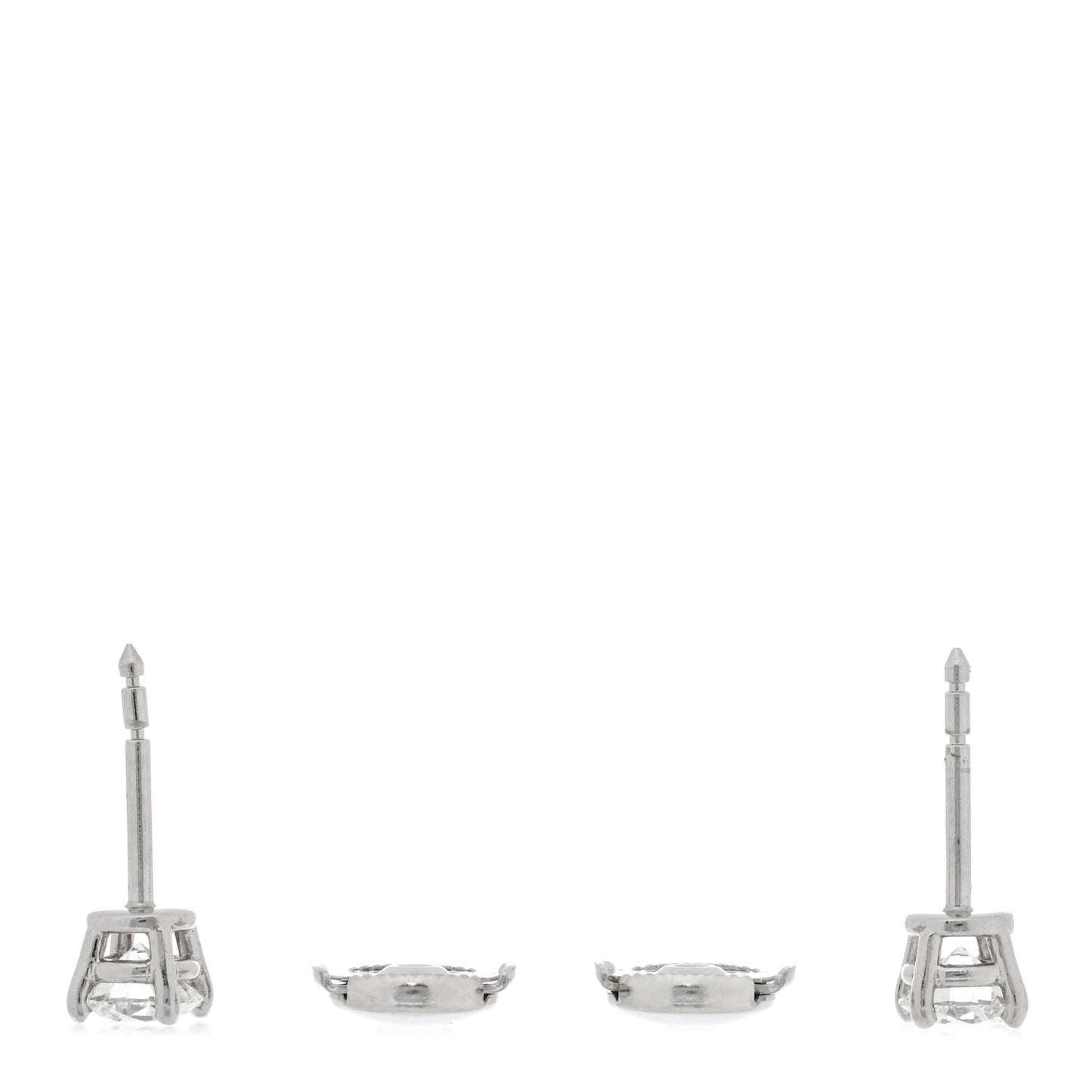 Platinum Diamond 1.00ctw Round Solitaire Earrings