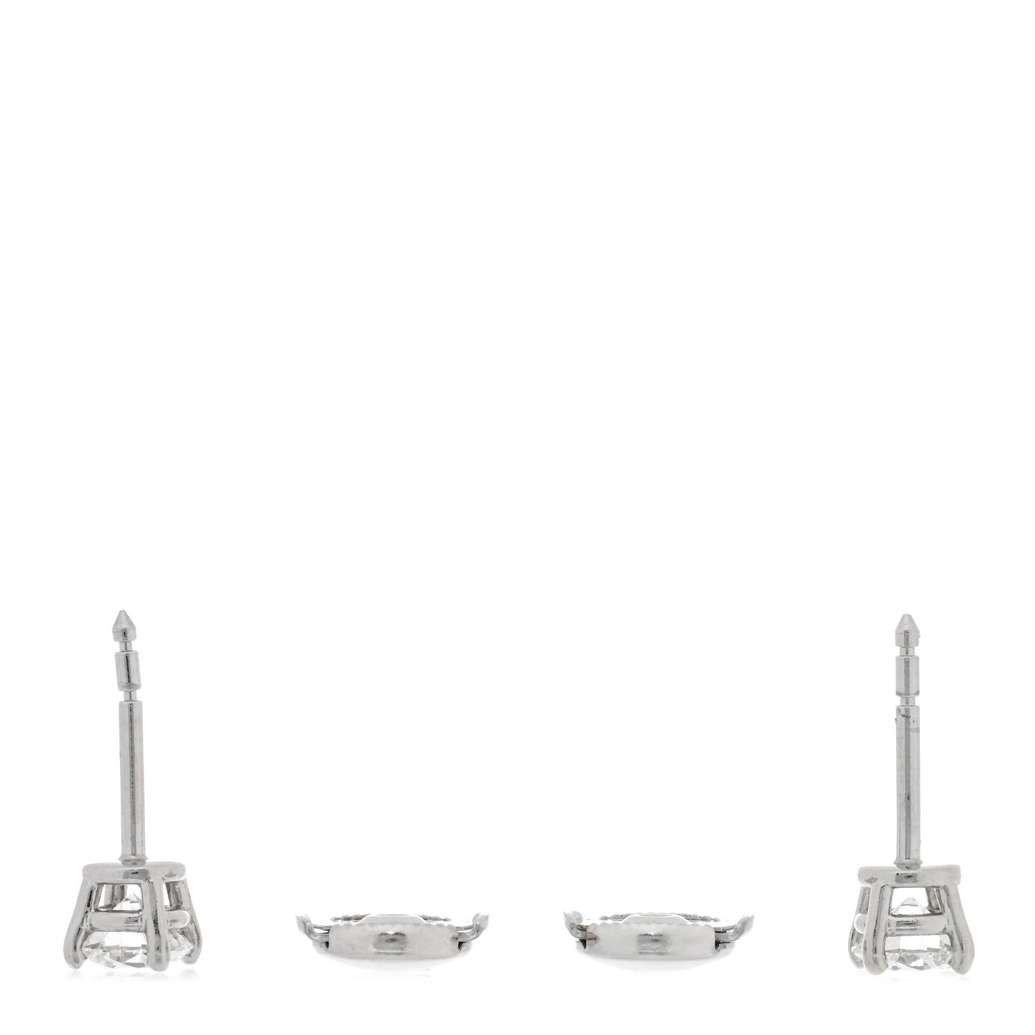 Tiffany Platinum Diamond 1.00ctw Round Solitaire Earrings 3 of 5