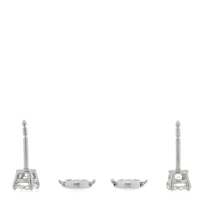 Tiffany Platinum Diamond 1.00ctw Round Solitaire Earrings 3 of 5
