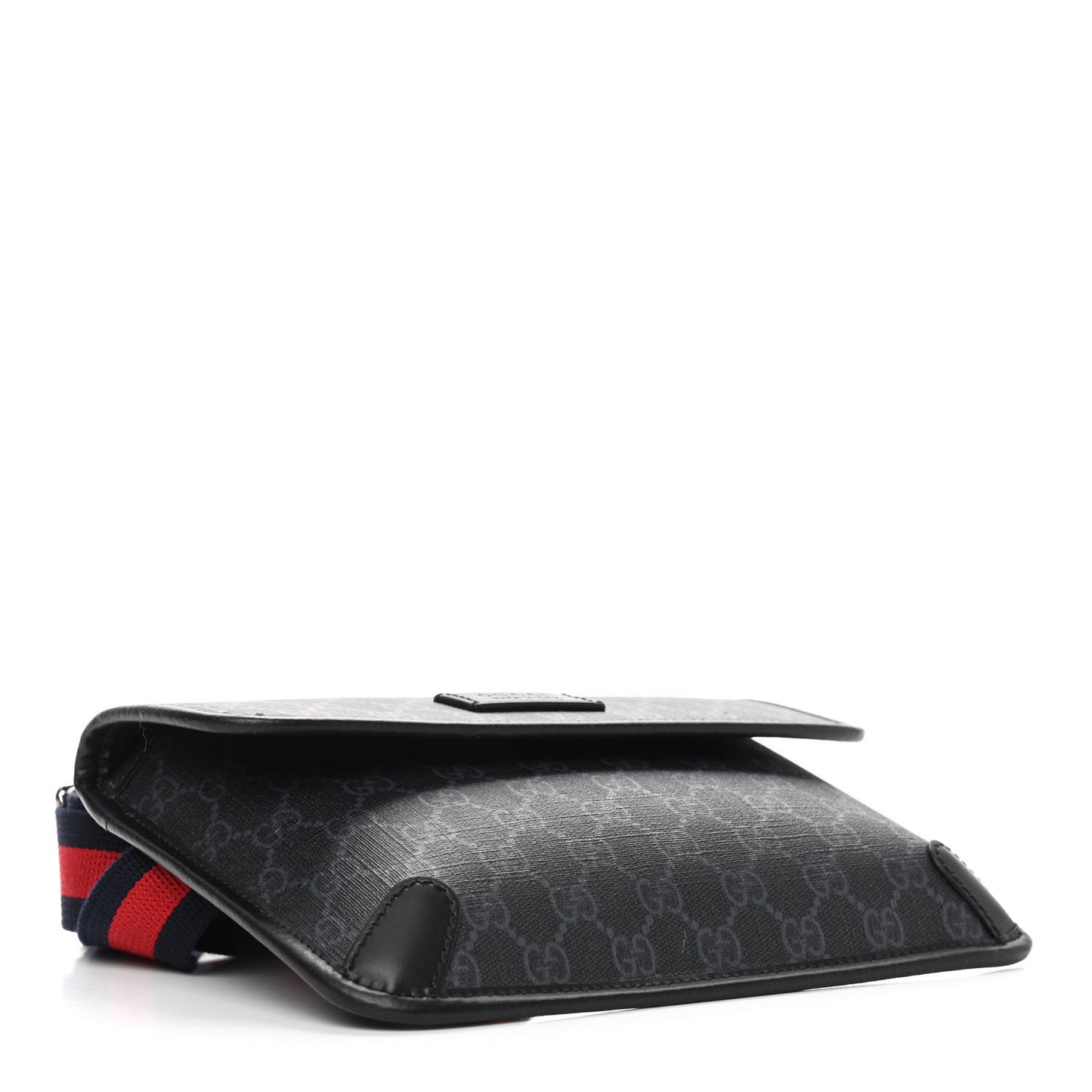GG Supreme Monogram Web Slim Belt Bag Black Grey