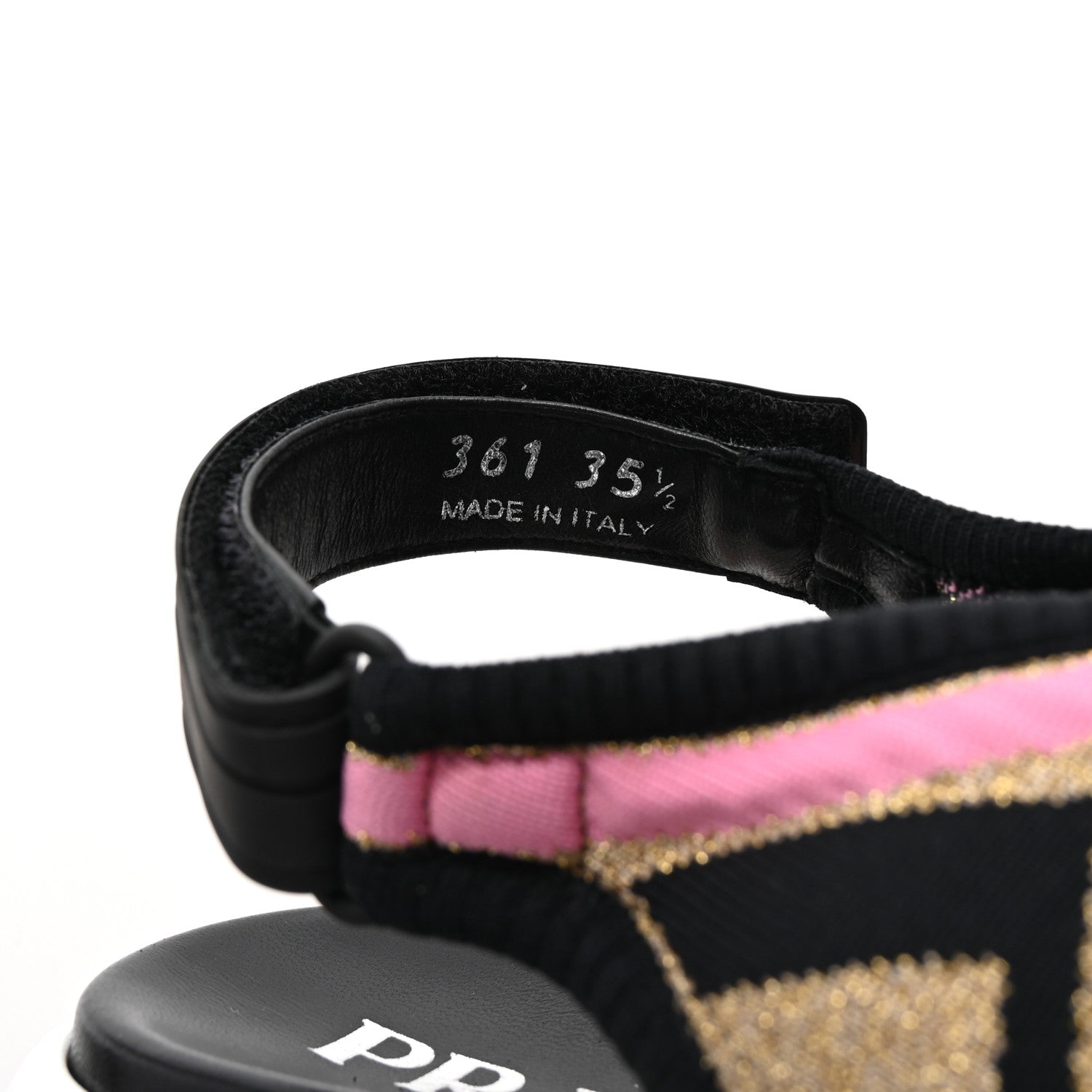 Prada Knit Cloudbust Sandals 35.5 Black Begonia Gold 8 of 9