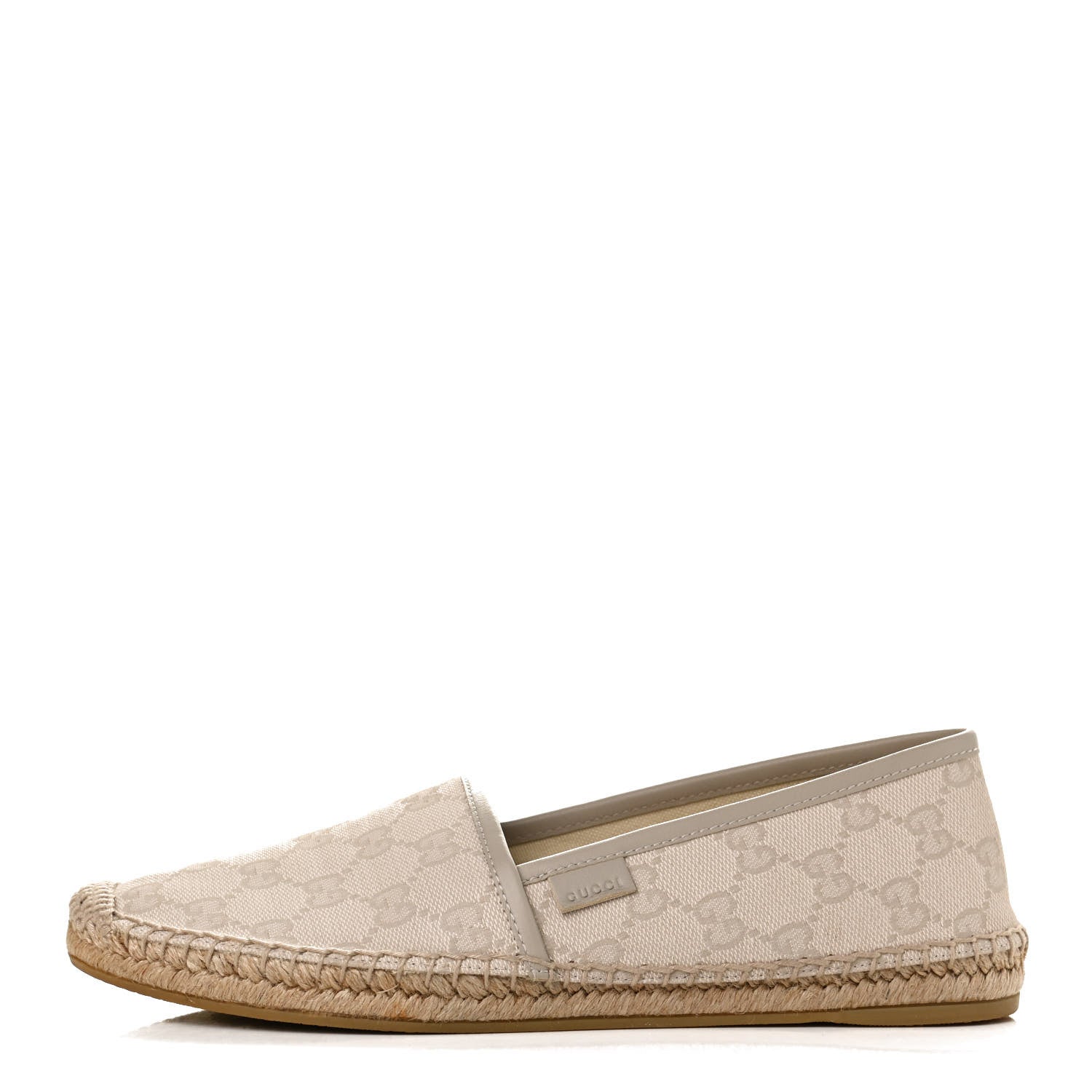 Gucci Washed Cotton Miro Soft Calfskin GG Monogram Espadrilles 38.5 White Mystic White 1 of 11