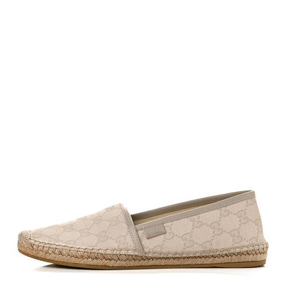 Gucci Washed Cotton Miro Soft Calfskin GG Monogram Espadrilles 38.5 White Mystic White 1 of 11