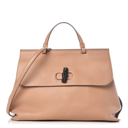 Gucci Cellarius Calfskin Large Bamboo Daily Top Handle Bag Camelia 1 of 11
