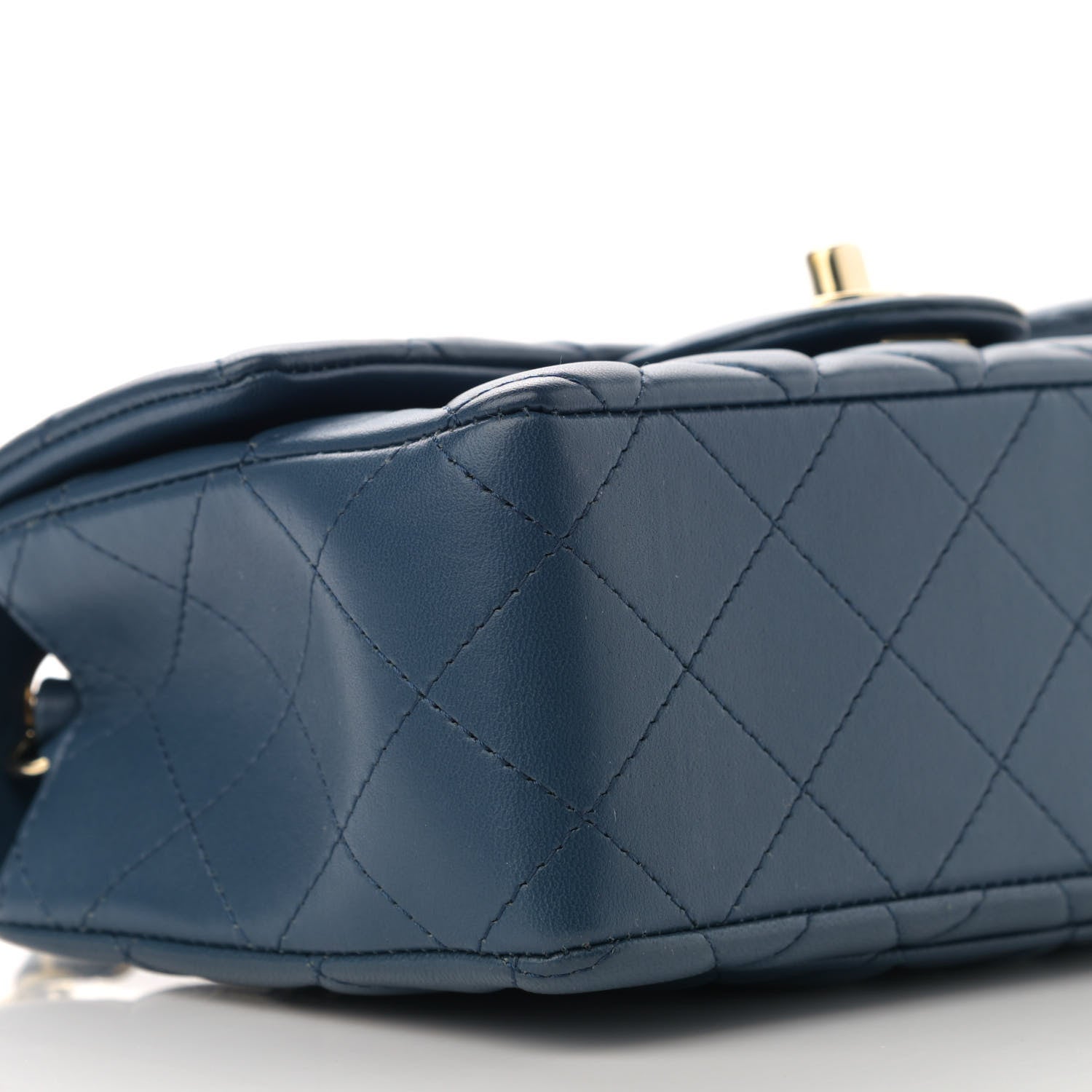 Chanel Lambskin Quilted Mini Rectangular Flap Dark Blue 9 of 10