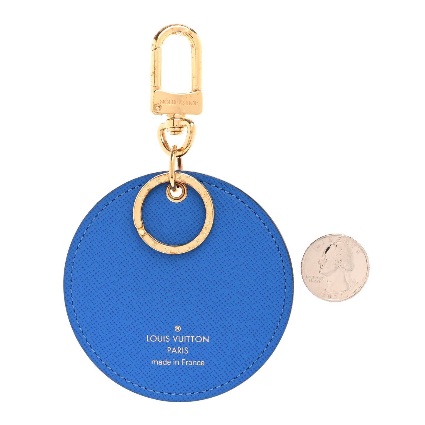Monogram 2019 Christmas Animation Venice Bag Charm Key Ring Blue