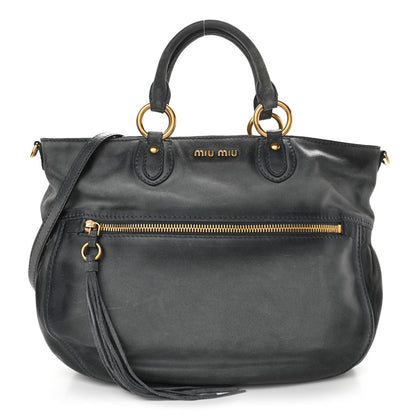 Miu Miu Calfskin Zip Tote Blue 1 of 11