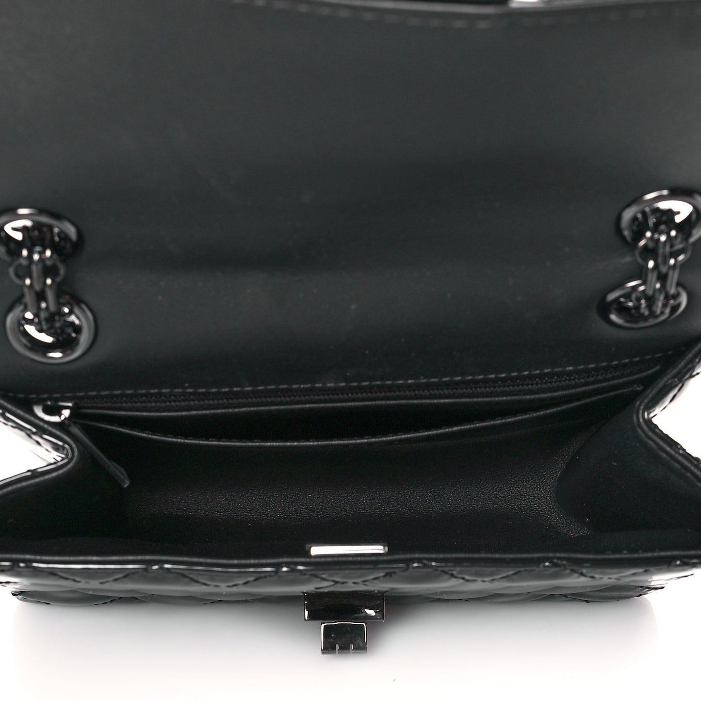 Patent Calfskin Quilted 2.55 Reissue Mini Flap So Black
