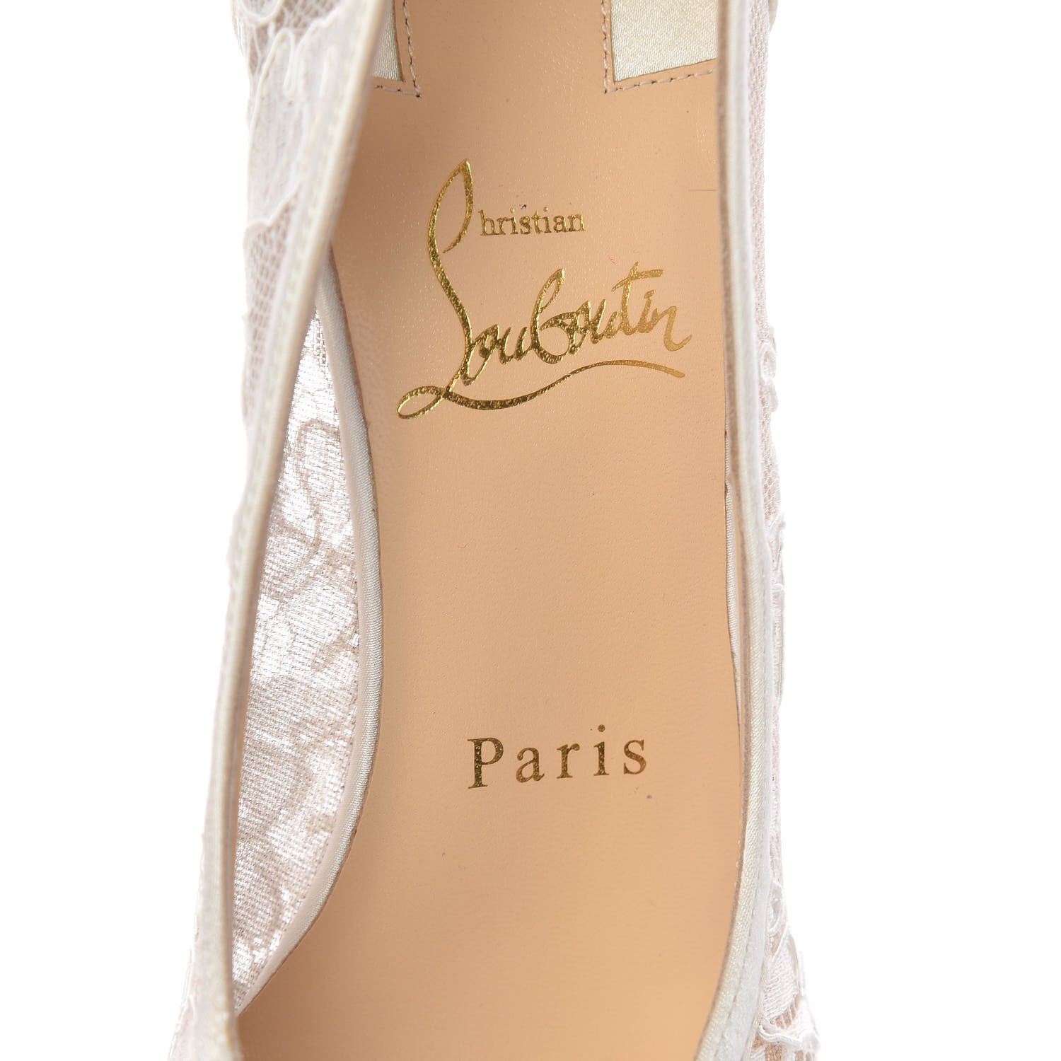 Christian Louboutin Lace Satin Neoalto 85 Pumps 37 Latte 5 of 14
