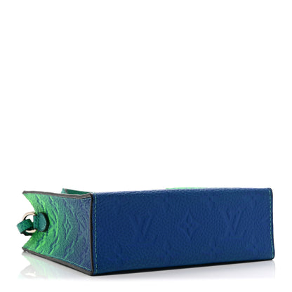 Louis Vuitton Taurillon Illusion Sac Plat XS Bleu Vert 4 of 9
