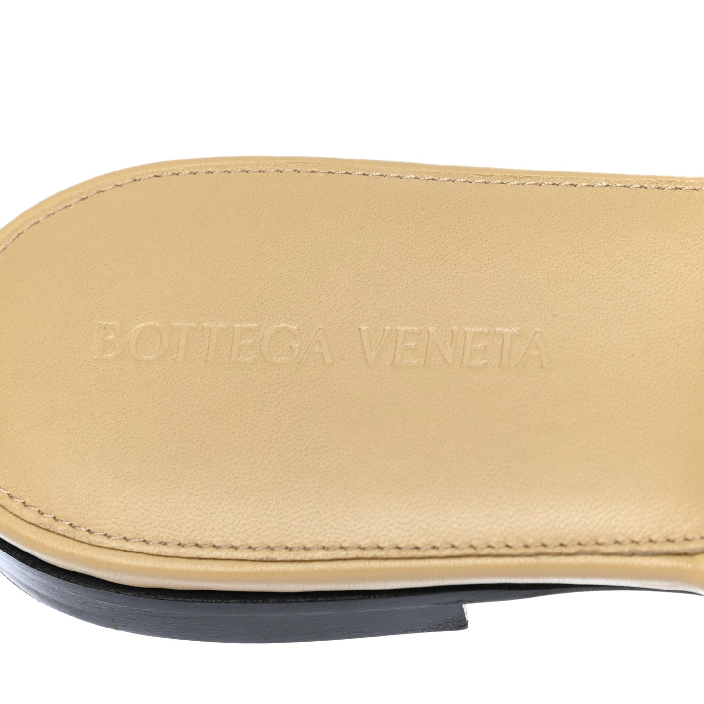 Nappa Maxi Intrecciato Lido Flat Sandals 39 Cane Sugar