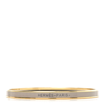 Hermes Enamel Printed Extra Narrow Uni Bracelet 70 Marron Glace 1 of 5