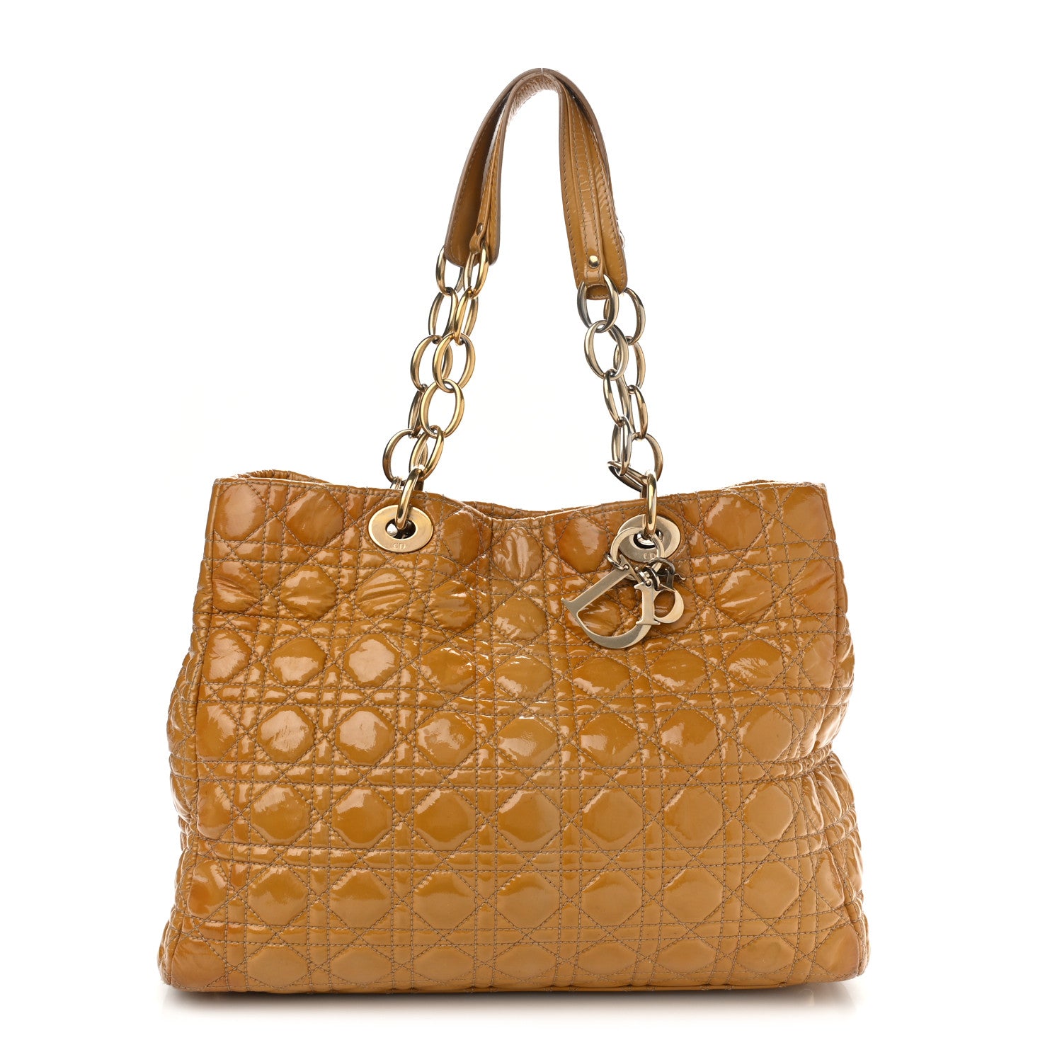 Christian Dior Patent Cannage Large Dior Soft Shopping Tote Beige 1 of 12