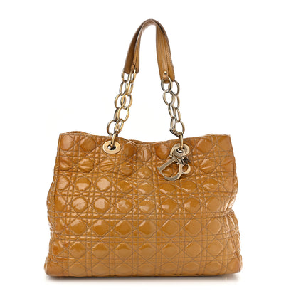 Christian Dior Patent Cannage Large Dior Soft Shopping Tote Beige 1 of 12