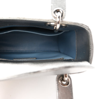 Christian Dior Metallic Grained Calfskin Cannage Small Lucky Badges My Lady Dior Silver 5 of 12