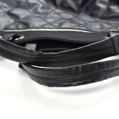 Chanel Coated Canvas Stitched XL Paris Biarritz Tote Black 12 of 13
