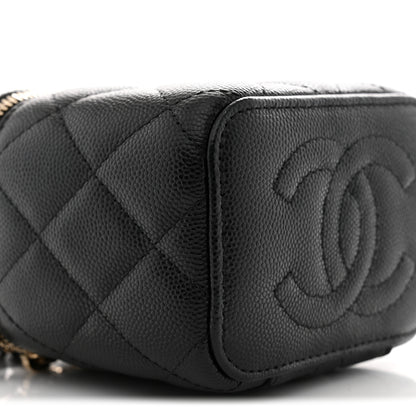 Chanel Caviar Quilted Mini Vanity Case With Chain Black 9 of 11