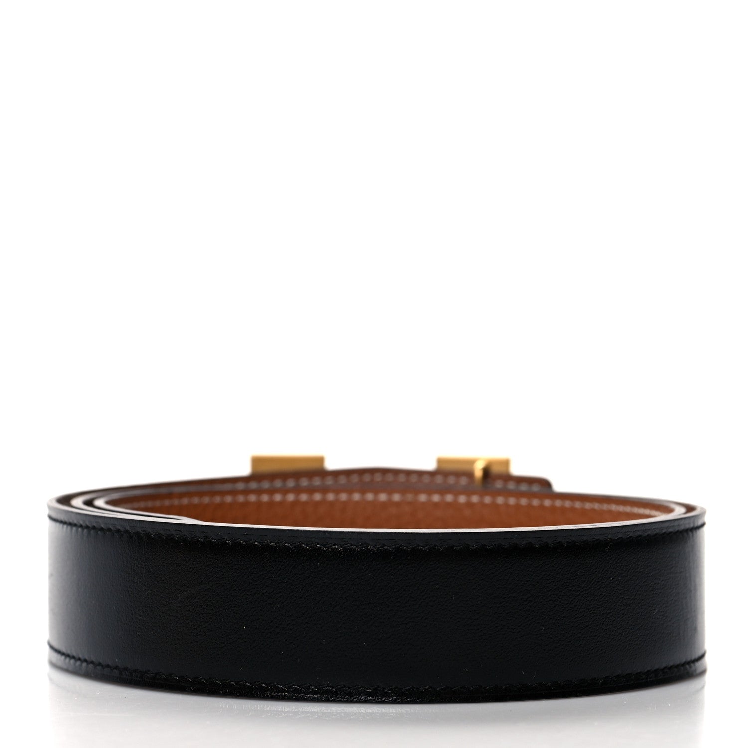 Hermes Box Togo 32mm Guilloche H Belt 85 Black Gold 2 of 8