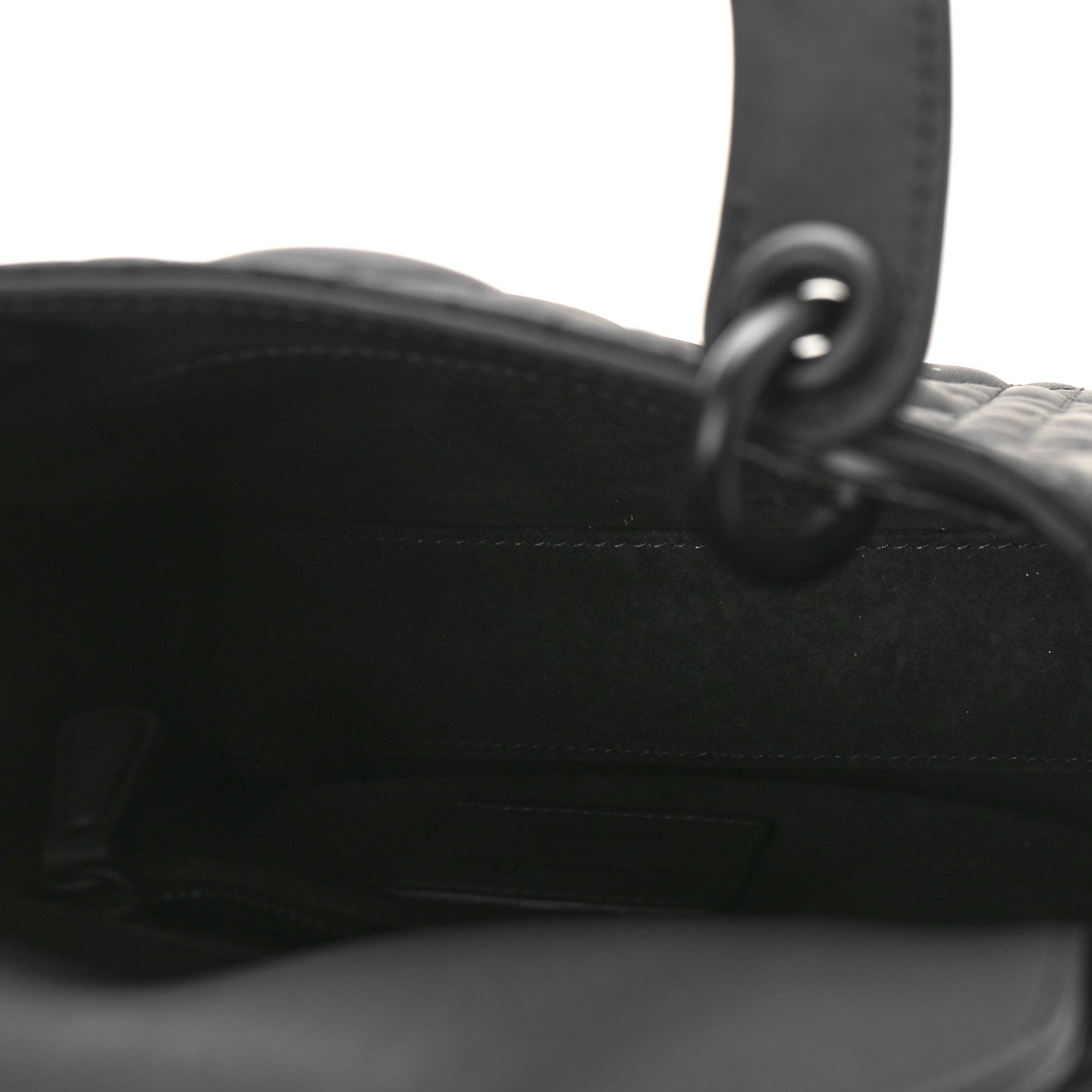 Ultra Matte Calfskin Cannage Mini Lady Dior Black