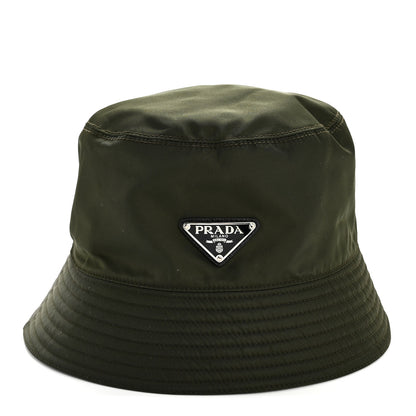 Prada Re-Nylon Metal Triangle Logo Mens Bucket Hat S Tundra 3 of 8