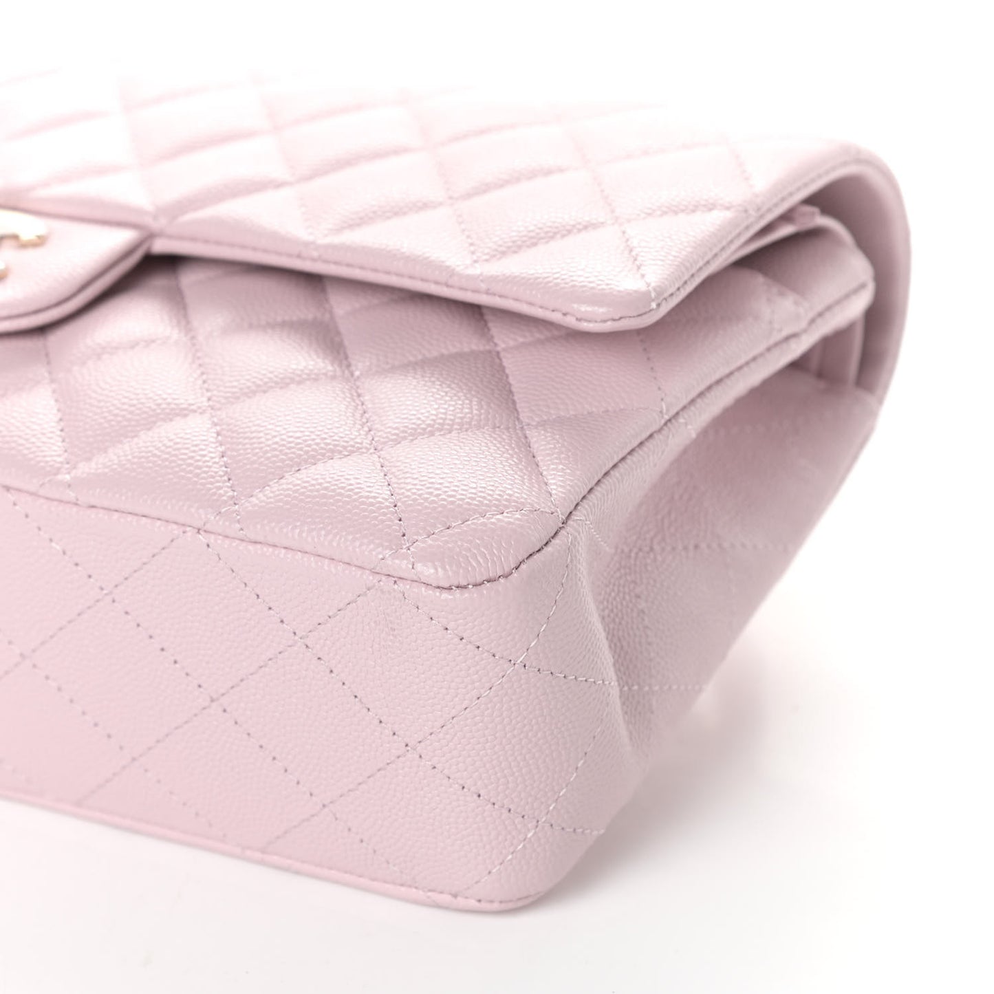 Caviar Quilted Medium Double Flap Light Pink