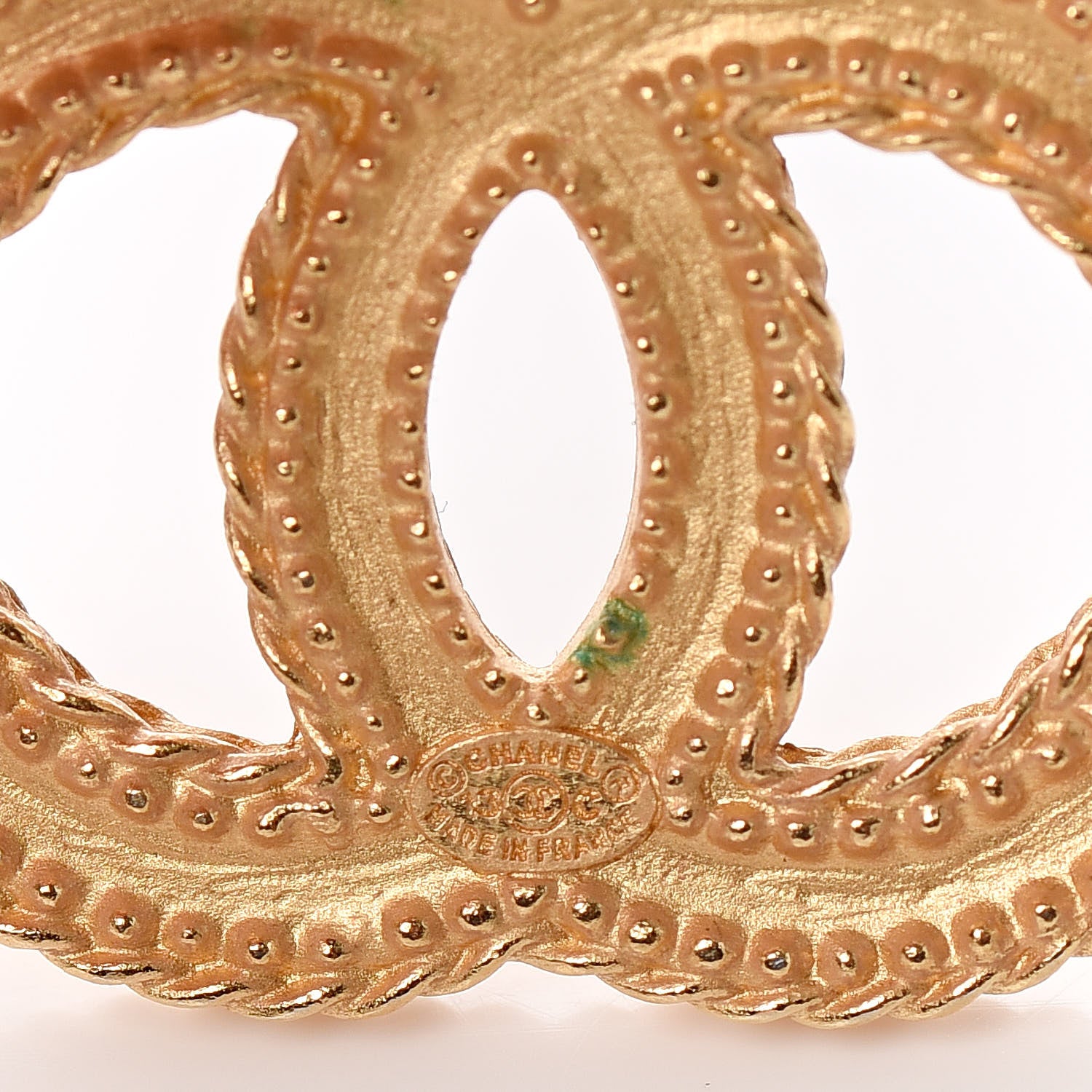 Chanel CC Drop Earrings Matte Gold 5 of 7