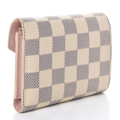 Louis Vuitton Damier Azur Victorine Wallet Rose Ballerine 3 of 13