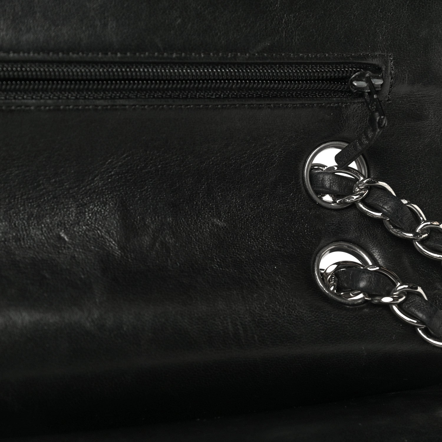 Chanel Lambskin Quilted Medium Double Flap Black 11 of 24