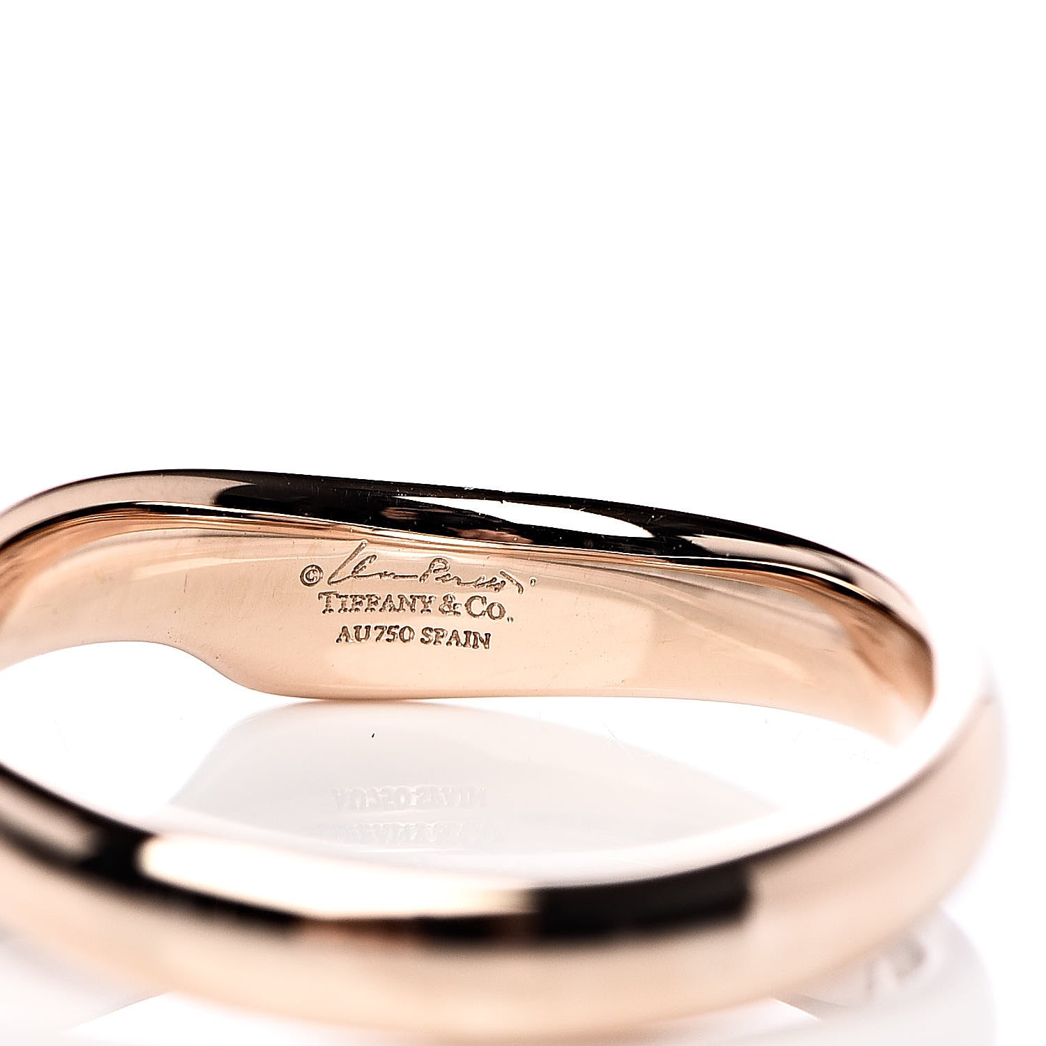 Tiffany 18K Rose Gold Diamond Elsa Peretti Open Heart Band Ring 50 5.25 4 of 4